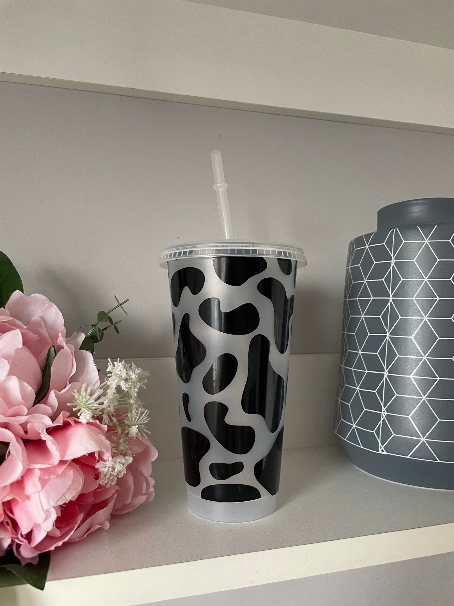 Personalised Cow Print cold cup