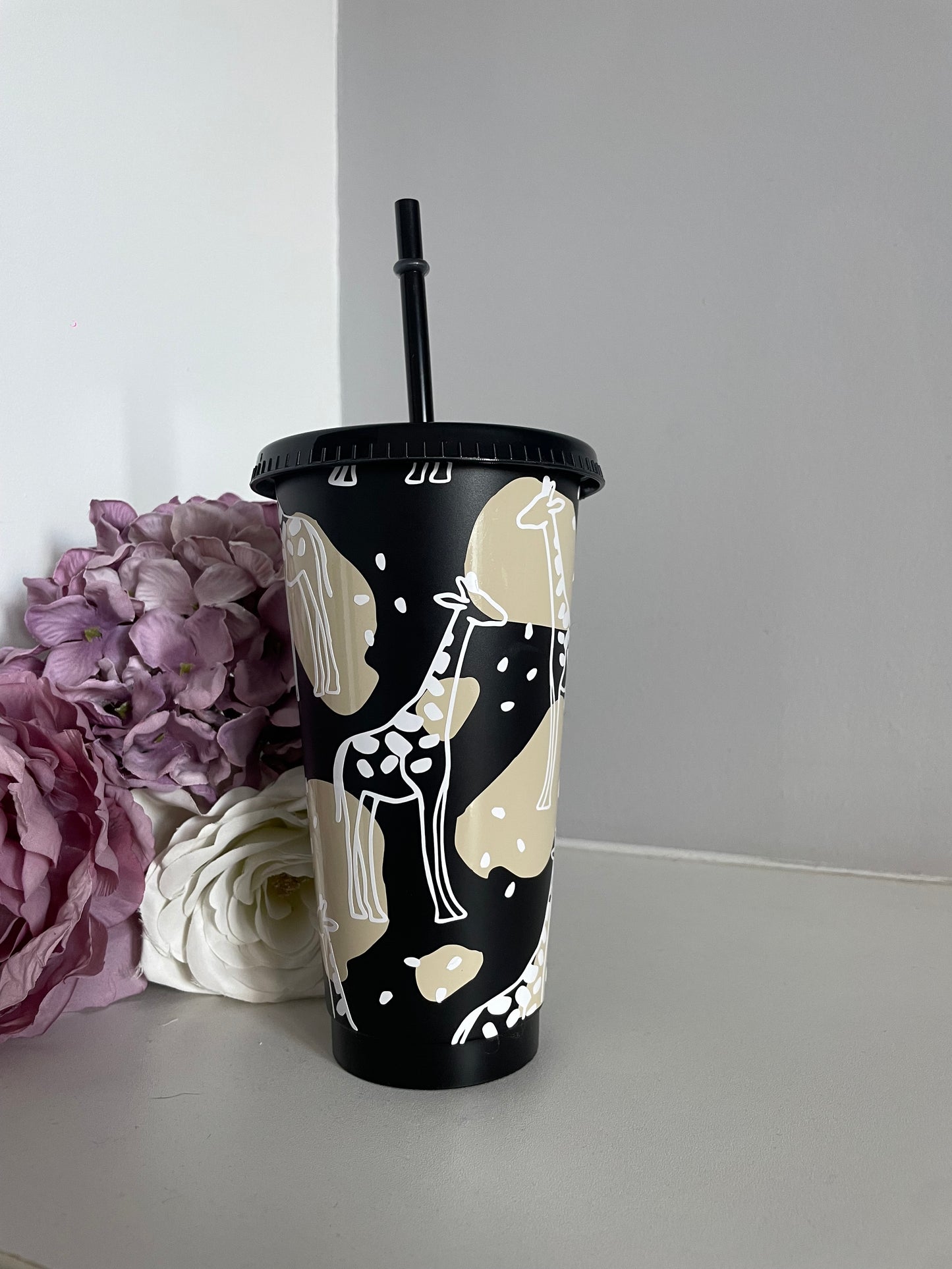 Personalised Abstract Giraffe Cold cup