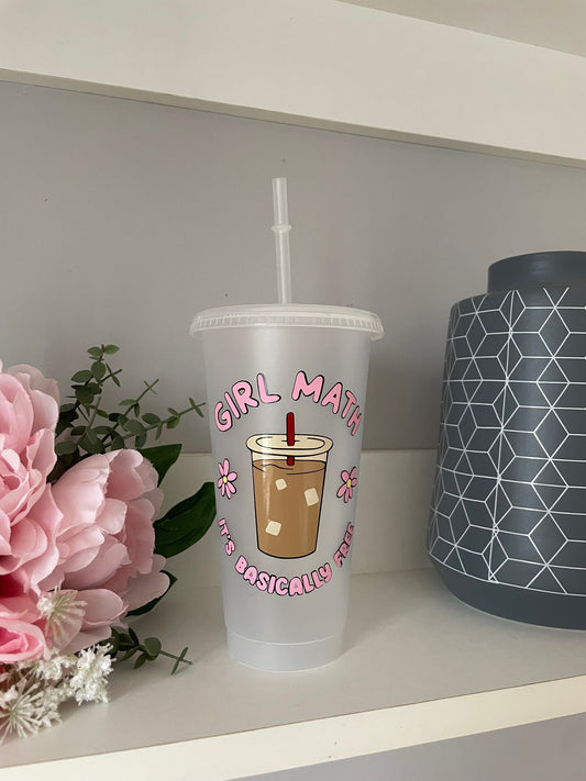 Personalised Girl Math cold cup