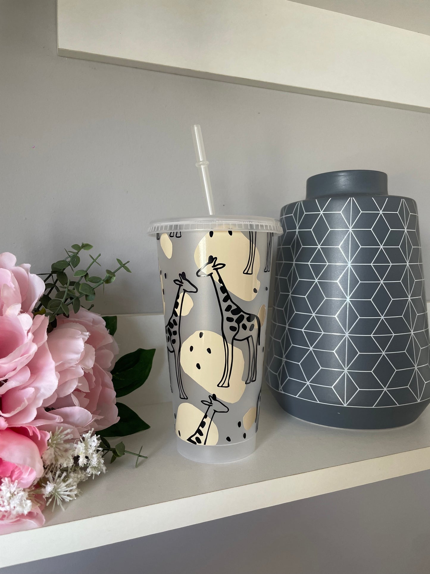 Personalised Abstract Giraffe Cold cup