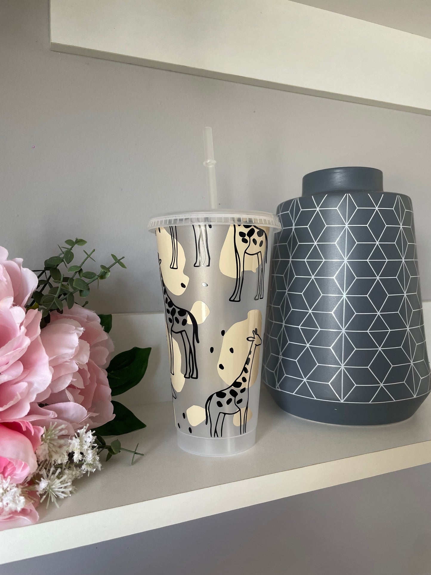 Personalised Abstract Giraffe Cold cup