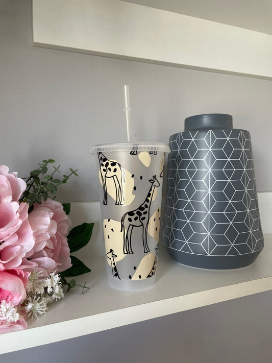 Personalised Abstract Giraffe Cold cup