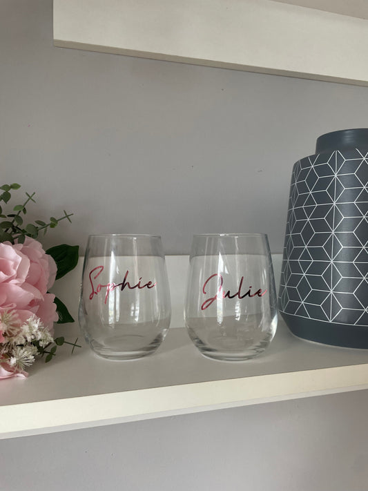 Personalised Stemless Wine glass