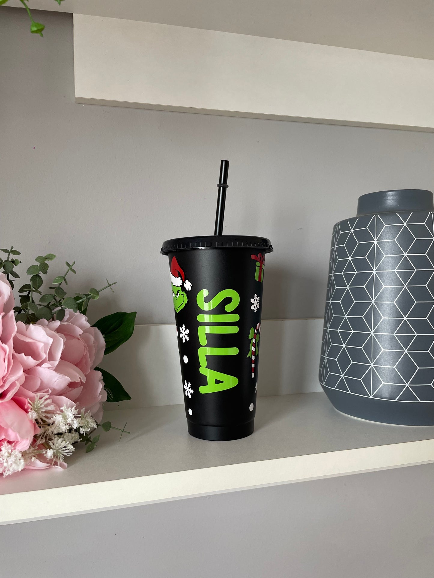 Personalised Grinch Inspired design cold cup