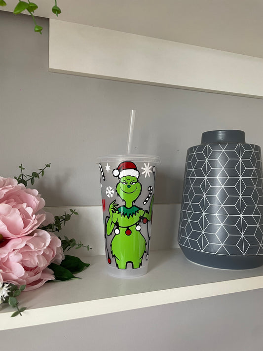 Personalised Grinch Inspired design cold cup