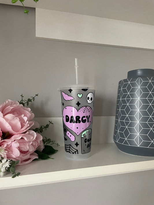 Personalised Halloween themed design cold cup