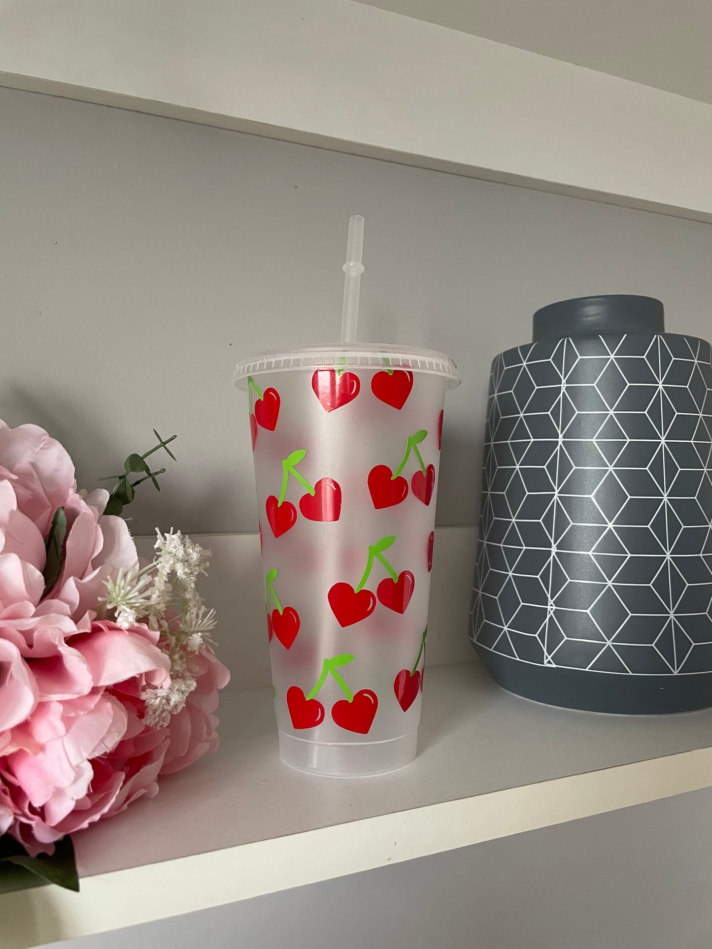 Personalised Heart Cherry cold cup