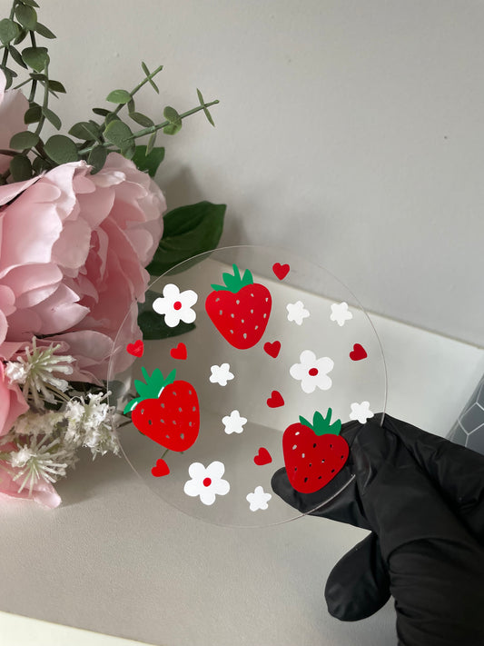 Personalised Strawberry Acrylic Coaster